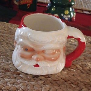 Vintage winking santa mug